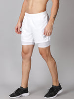 Load image into Gallery viewer, Dares Only Solid White Hybrid Run Shorts
