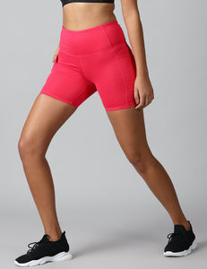 Cerise Pink training shorts with side pockets