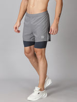 Load image into Gallery viewer, Dares Only Graphite Hybrid Run Shorts
