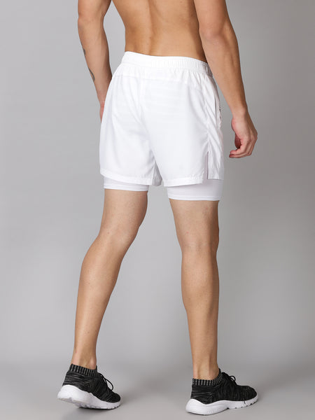 Dares Only - Solid White 2-in-1 Running Shorts – The Short Store