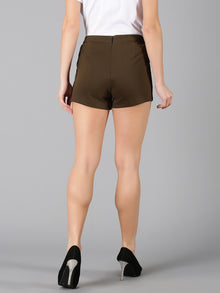 Olive Green Smart Casual Pleated Short