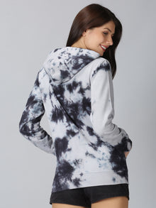 Grey & Black Tie-Dye Hoodie