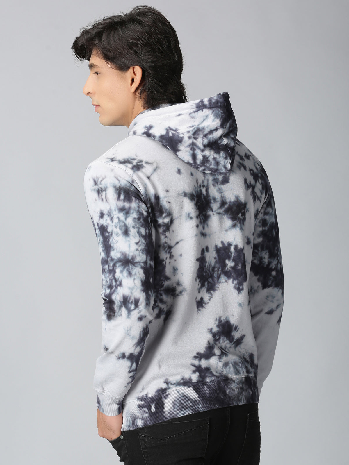 Black & Grey Tie-Dye Hoodie
