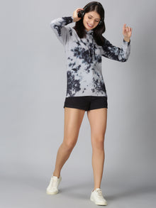 Grey & Black Tie-Dye Hoodie