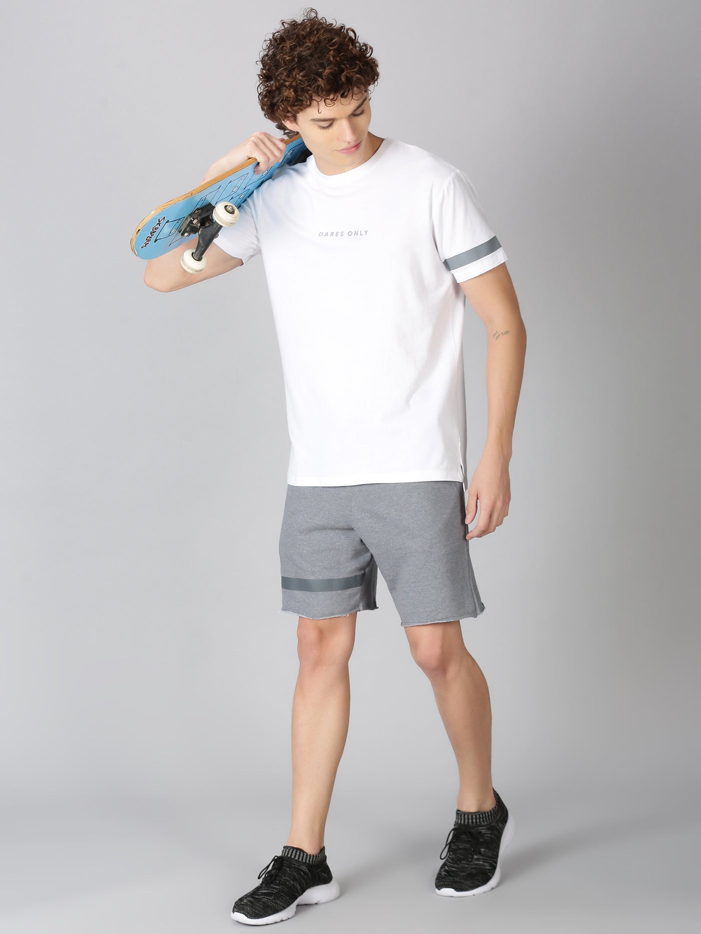 Dares Only White Grey Striped Co-ords
