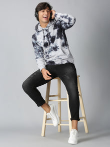 Black & Grey Tie-Dye Hoodie