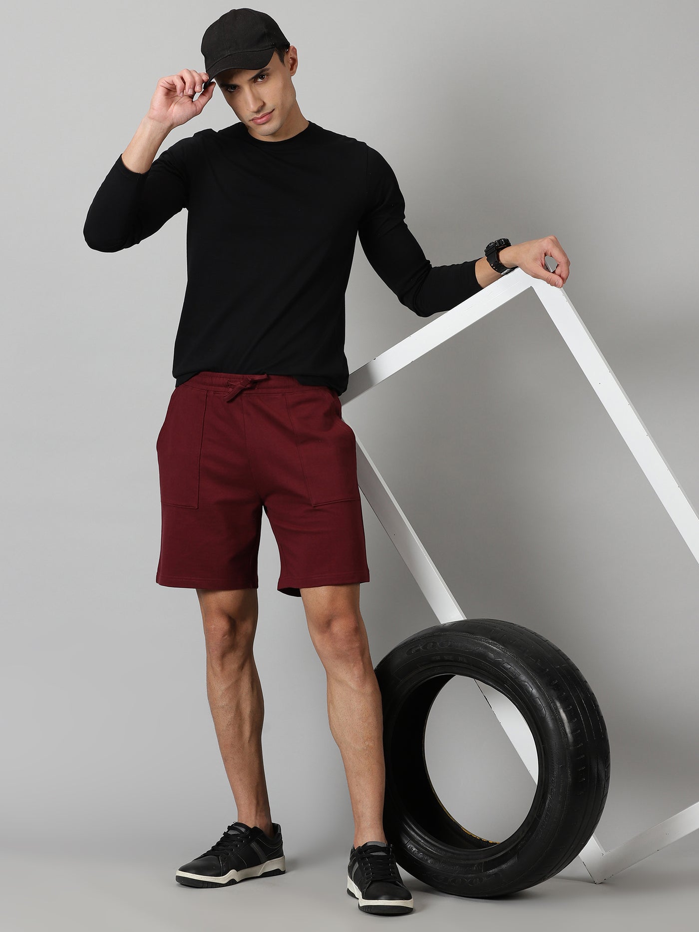 Burgundy Men’s French Terry shorts