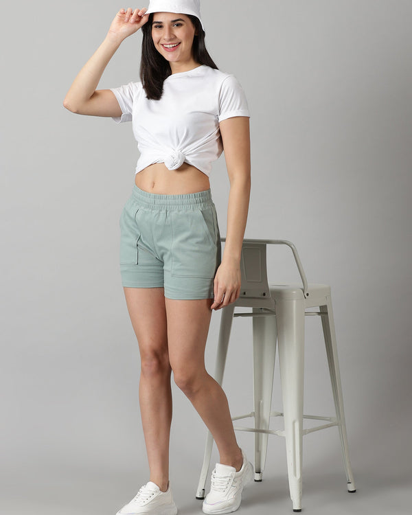 Pack of 2 French Terry shorts - Sage & Burgundy