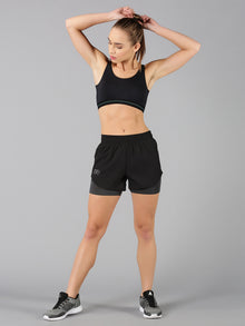 Black & Grey 2-in-1 Run Short