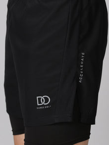 Dares Only Black Hybrid Run Shorts