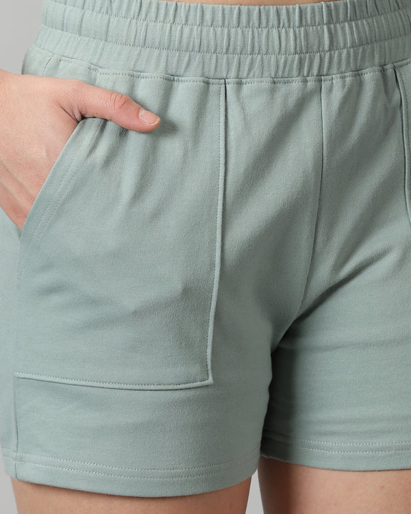 Sage Green Women's French Terry shorts