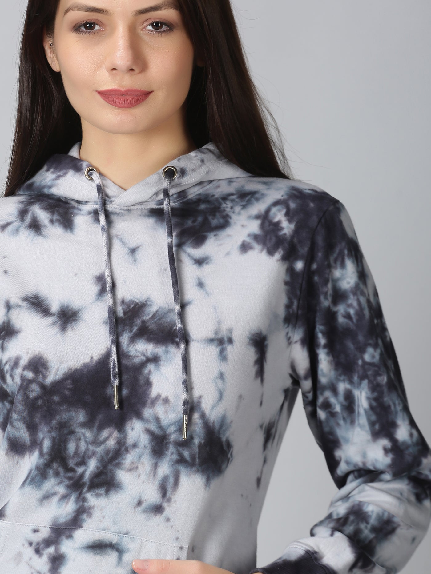 Grey & Black Tie-Dye Hoodie