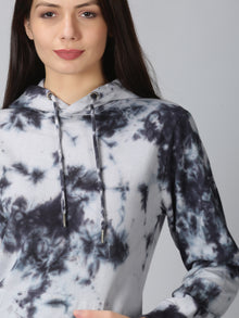 Grey & Black Tie-Dye Hoodie