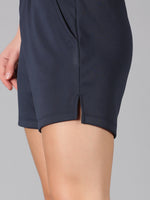 Load image into Gallery viewer, Navy Blue Solid Regular Fit Training Short
