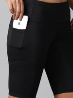 Load image into Gallery viewer, Black cycling shorts with side pockets

