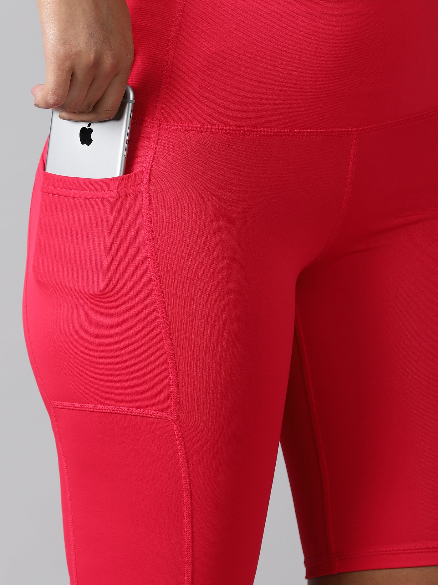 Cerise Pink cycling shorts with side pockets