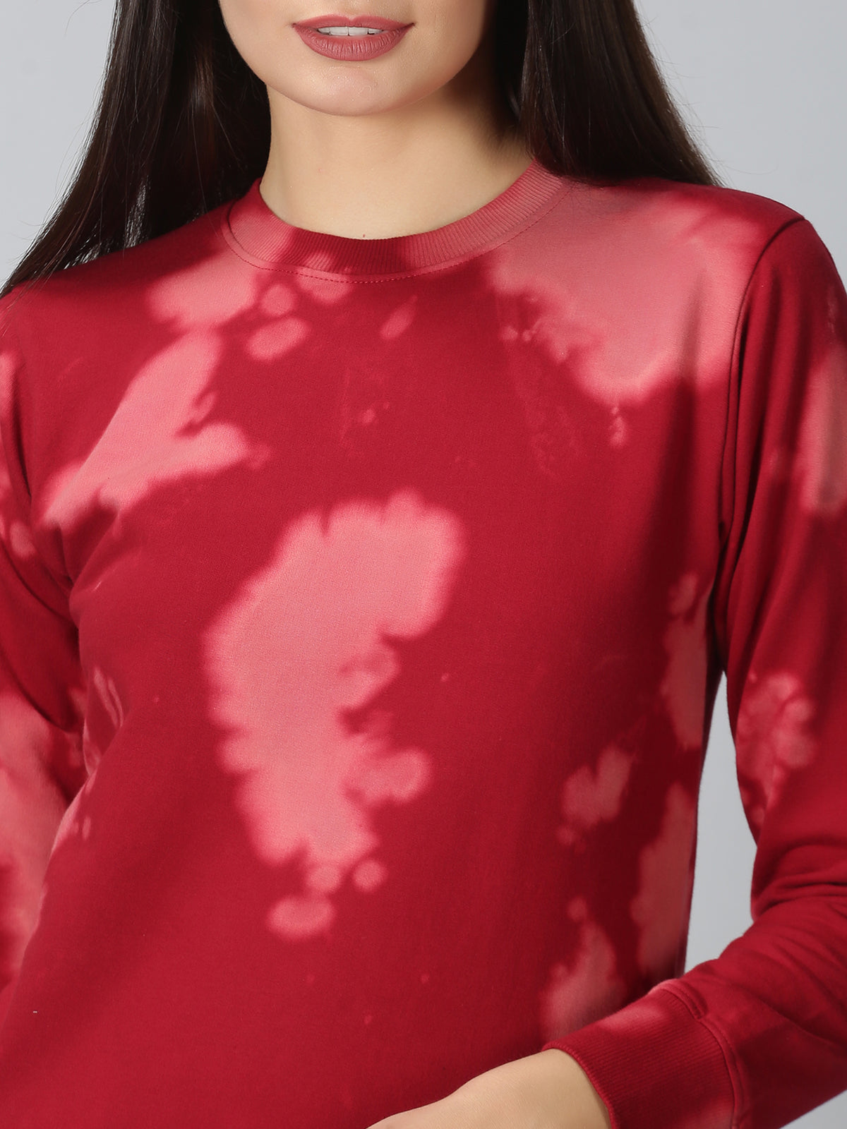 Burgundy Tie-Dye Sweater