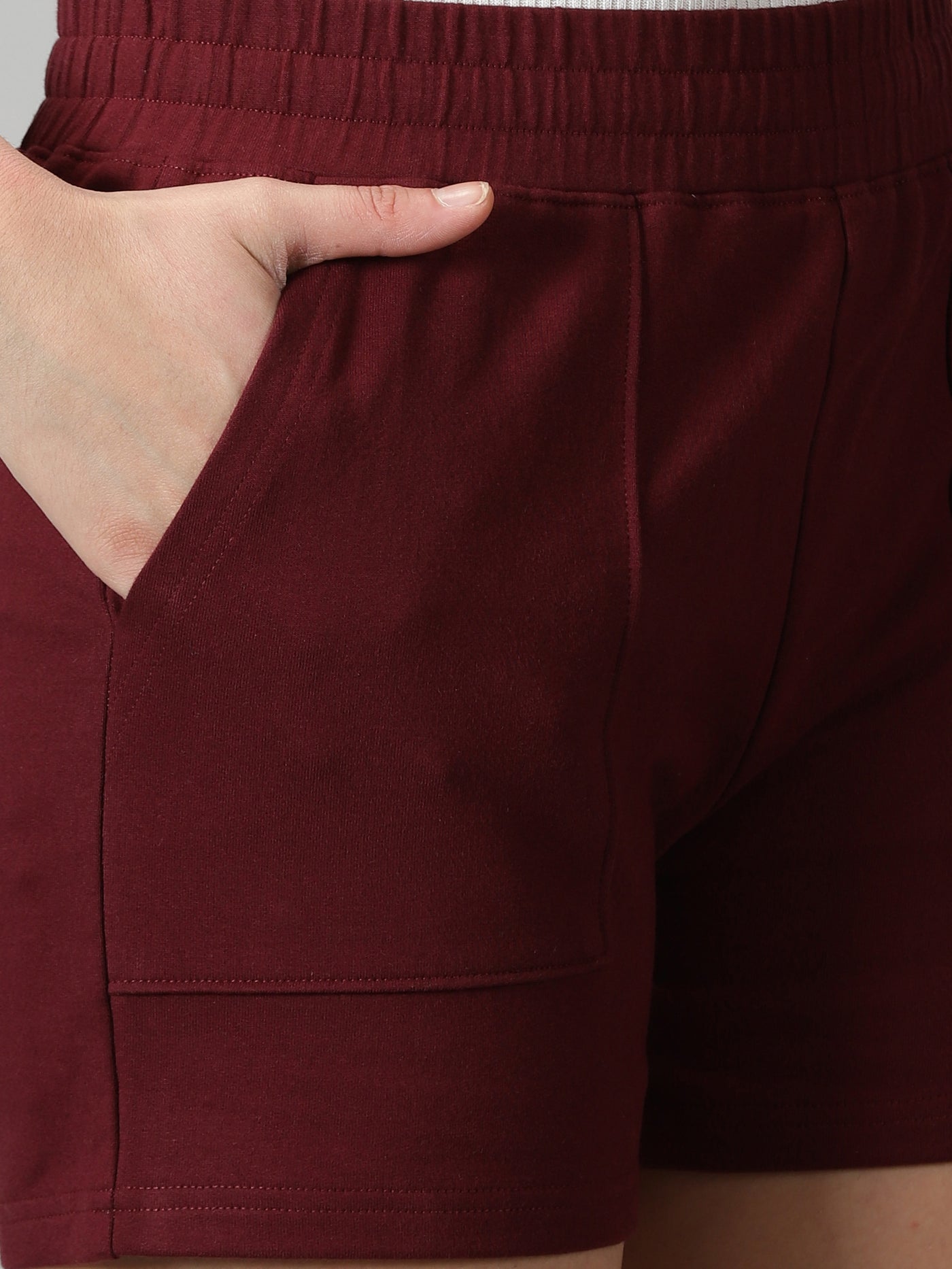 Pack of 2 French Terry shorts - Sage & Burgundy