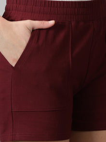 Pack of 2 French Terry shorts - Sage & Burgundy