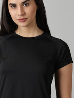Load image into Gallery viewer, Form Fit Raglan sleeve black training T-shirt
