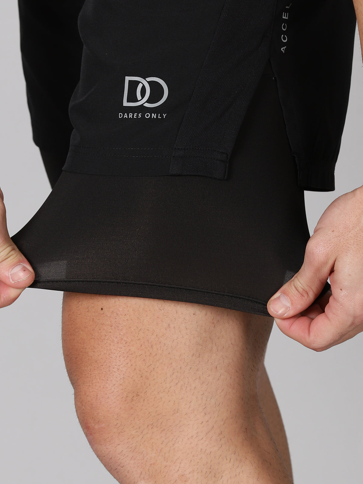 Dares Only Black Hybrid Run Shorts