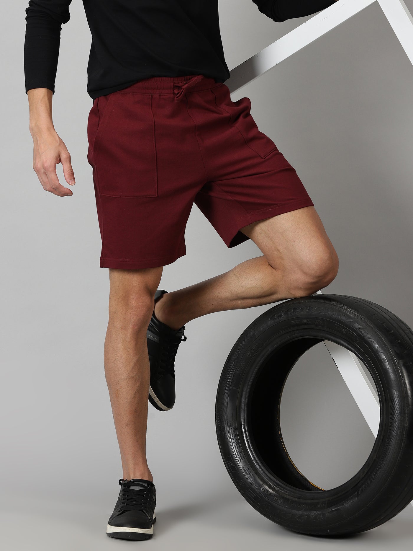 Burgundy Men’s French Terry shorts