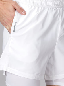 Dares Only Solid White Hybrid Run Shorts