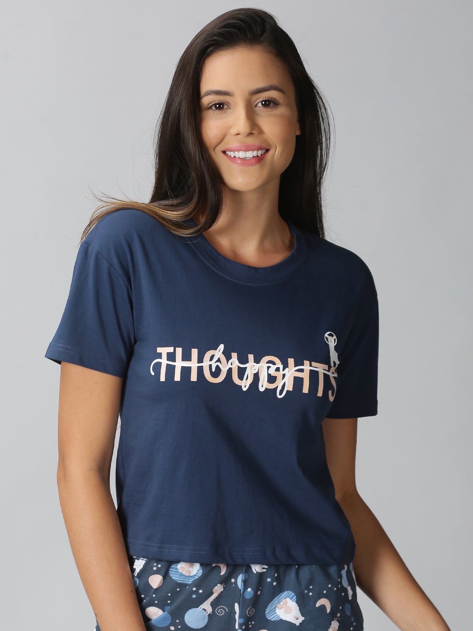 Happy thoughts - Navy shorts set