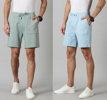 Pack of 2 Men’s French Terry shorts - Sage & Powder Blue